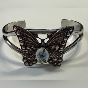 Silver Butterfly Cuff Bracelet
